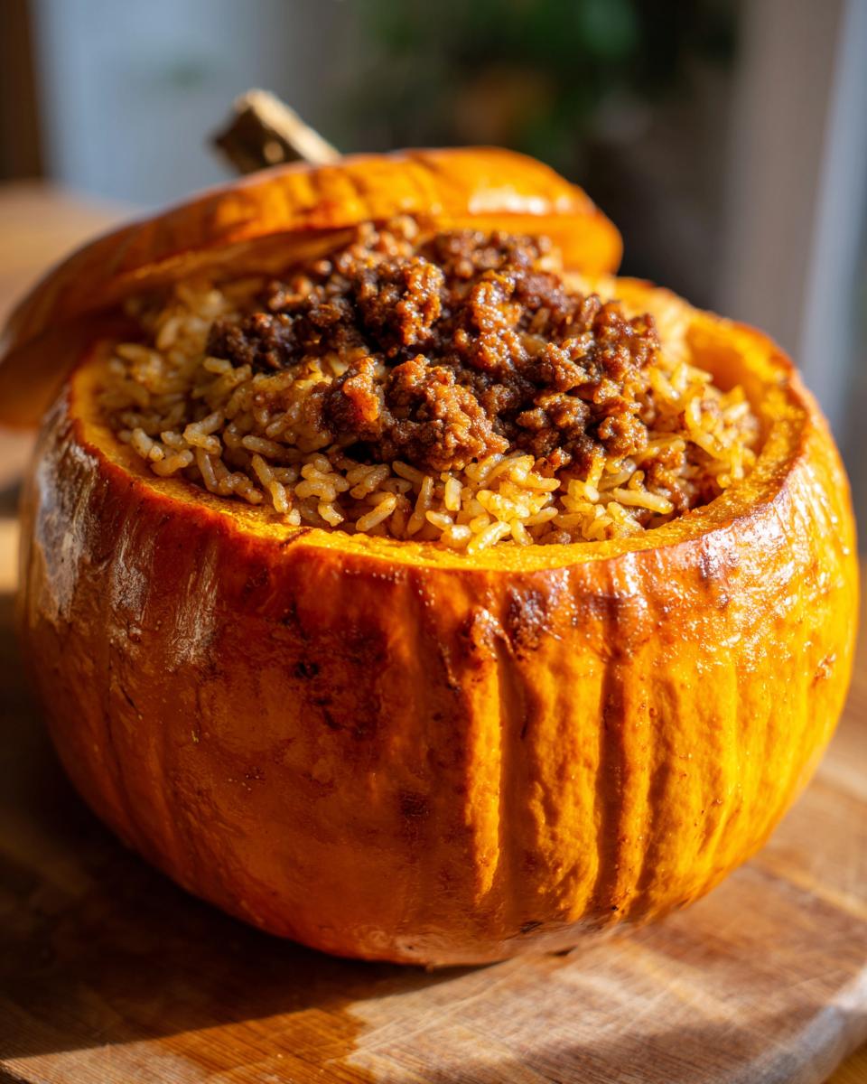 Hearty Stuffed Pumpkin with Meat Filling in 3 Easy Steps
