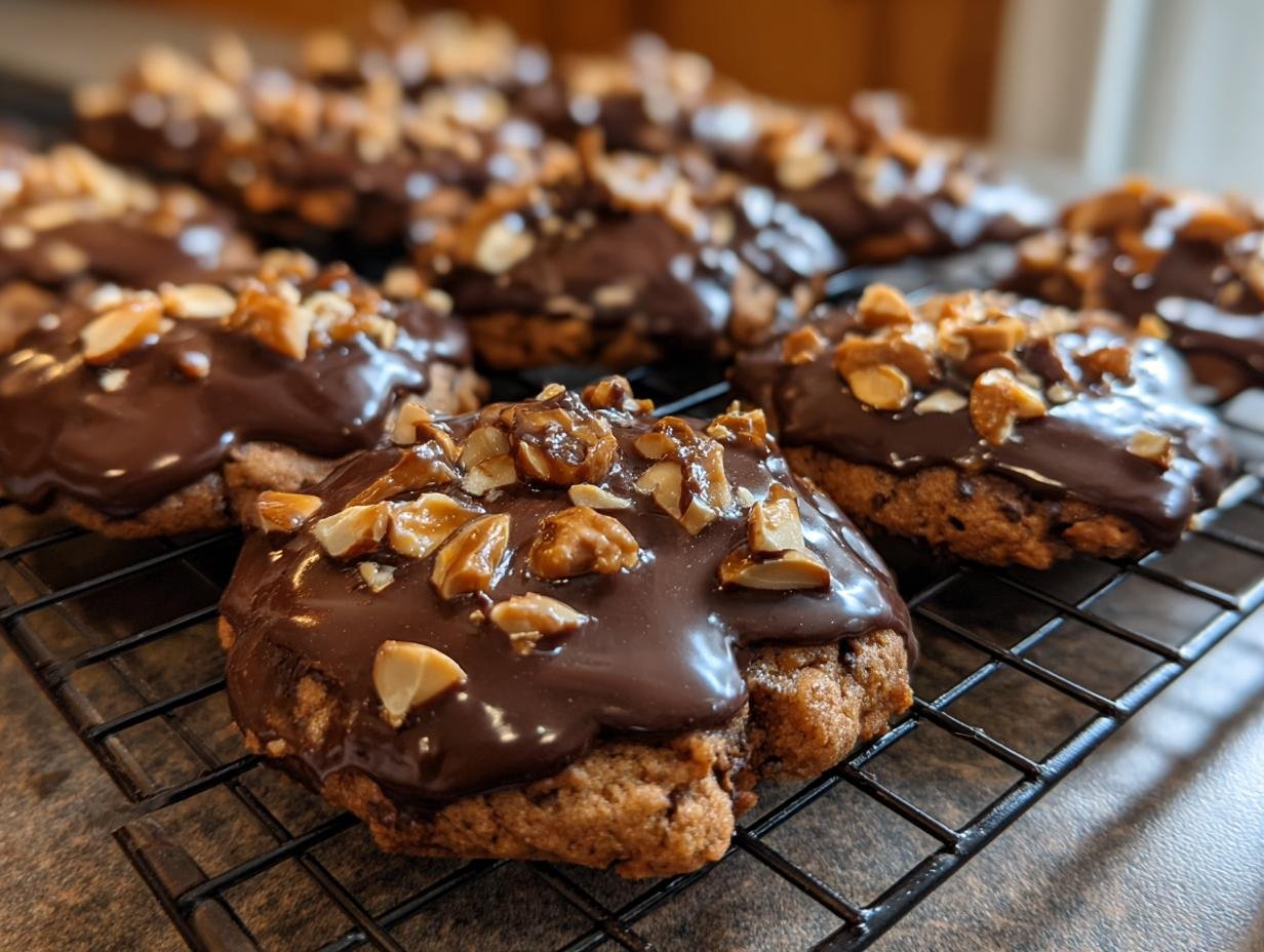 Amazing Chocolate-Dipped Toffee Almond Cookies