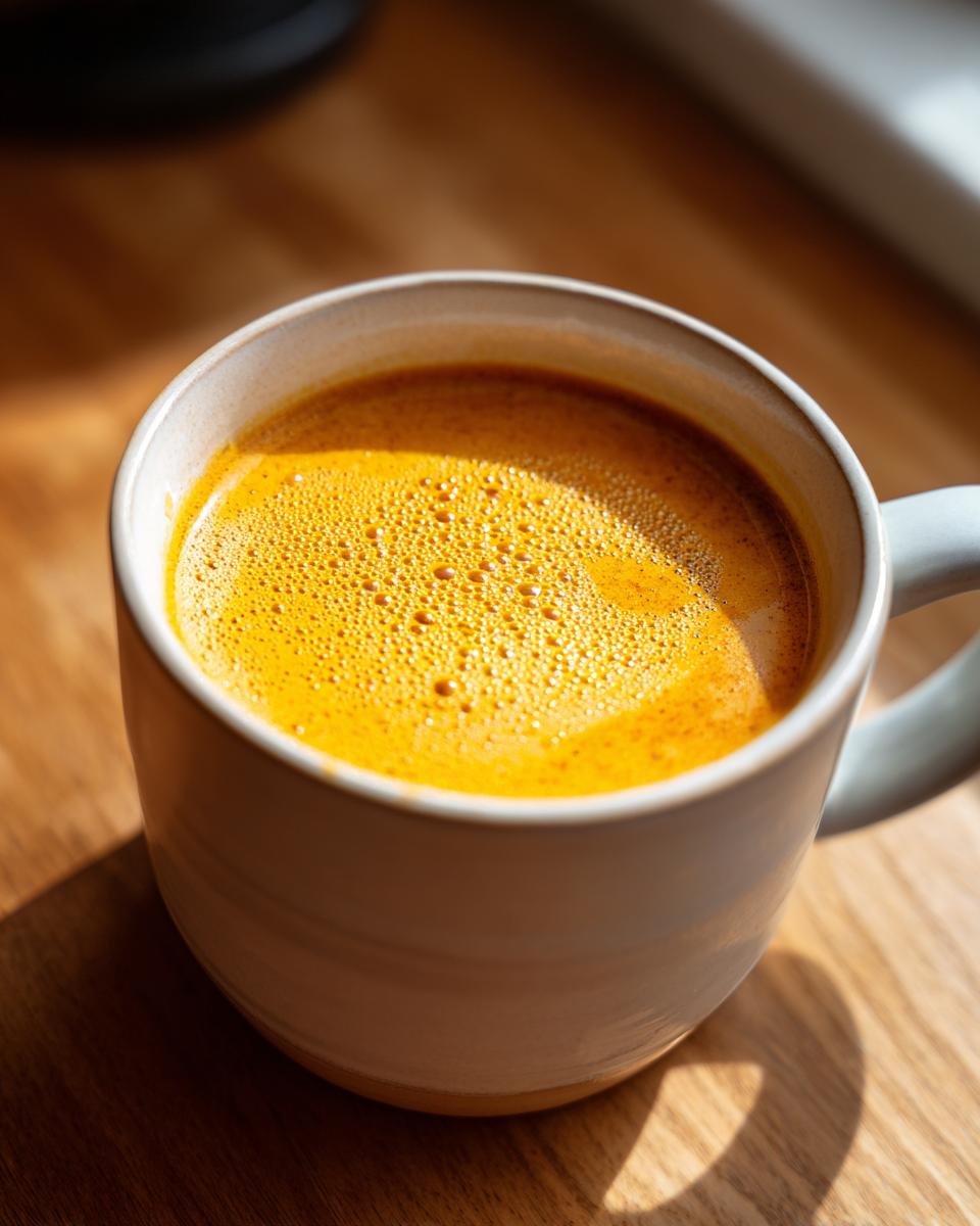 Close-up of a mug filled with creamy Cozy Pumpkin Soup, a comforting fall recipe.