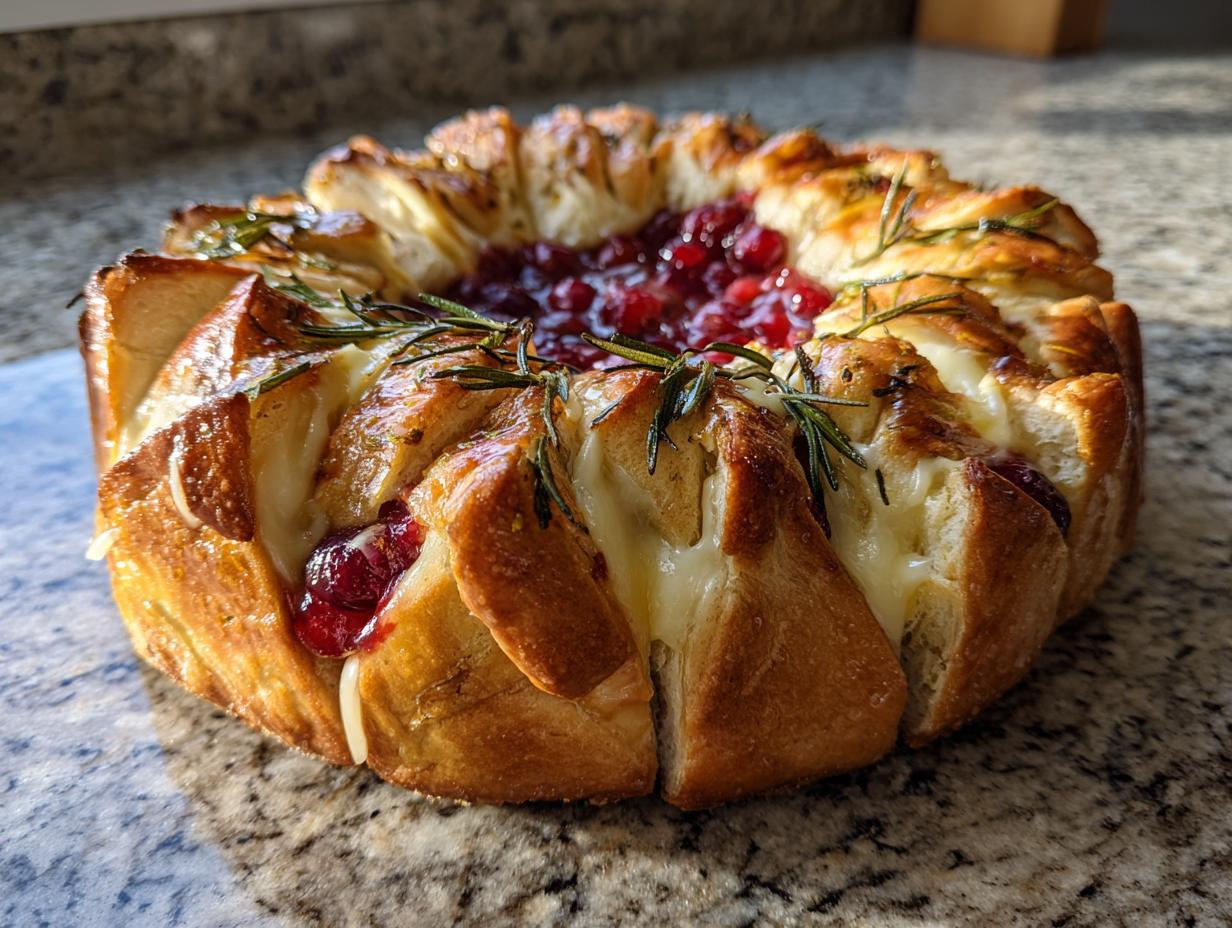 Amazing Festive Cranberry Brie Pull-Apart Bread