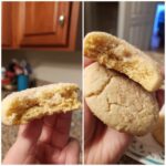 Close-up of a Frosted Eggnog Sugar Cookie, showing the texture and frosting.