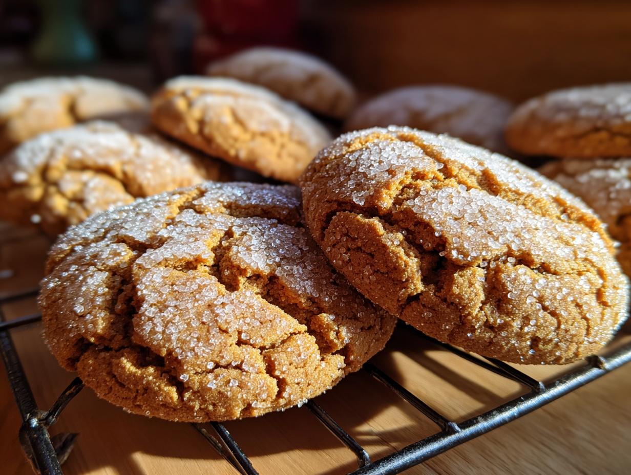 Amazing Soft Gingerbread Crinkle Cookies