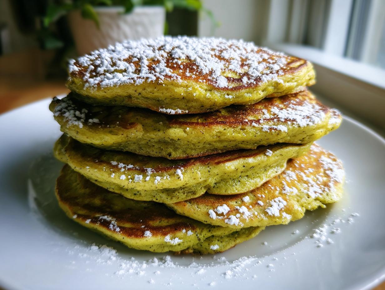 Amazing Green Smoothie Oatmeal Pancakes: 12g Protein