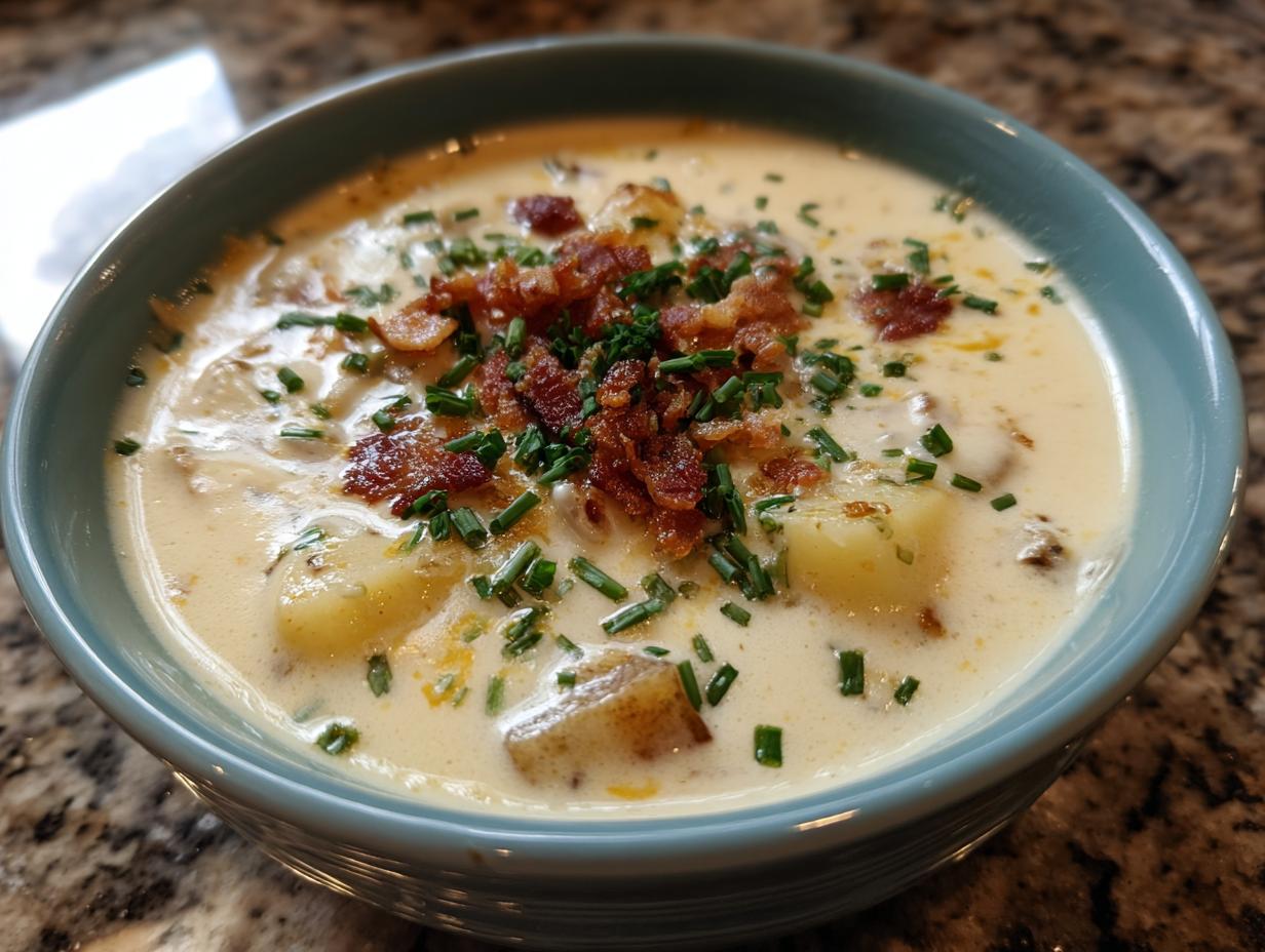 Amazing Loaded Baked Potato Soup (Lightened Up)