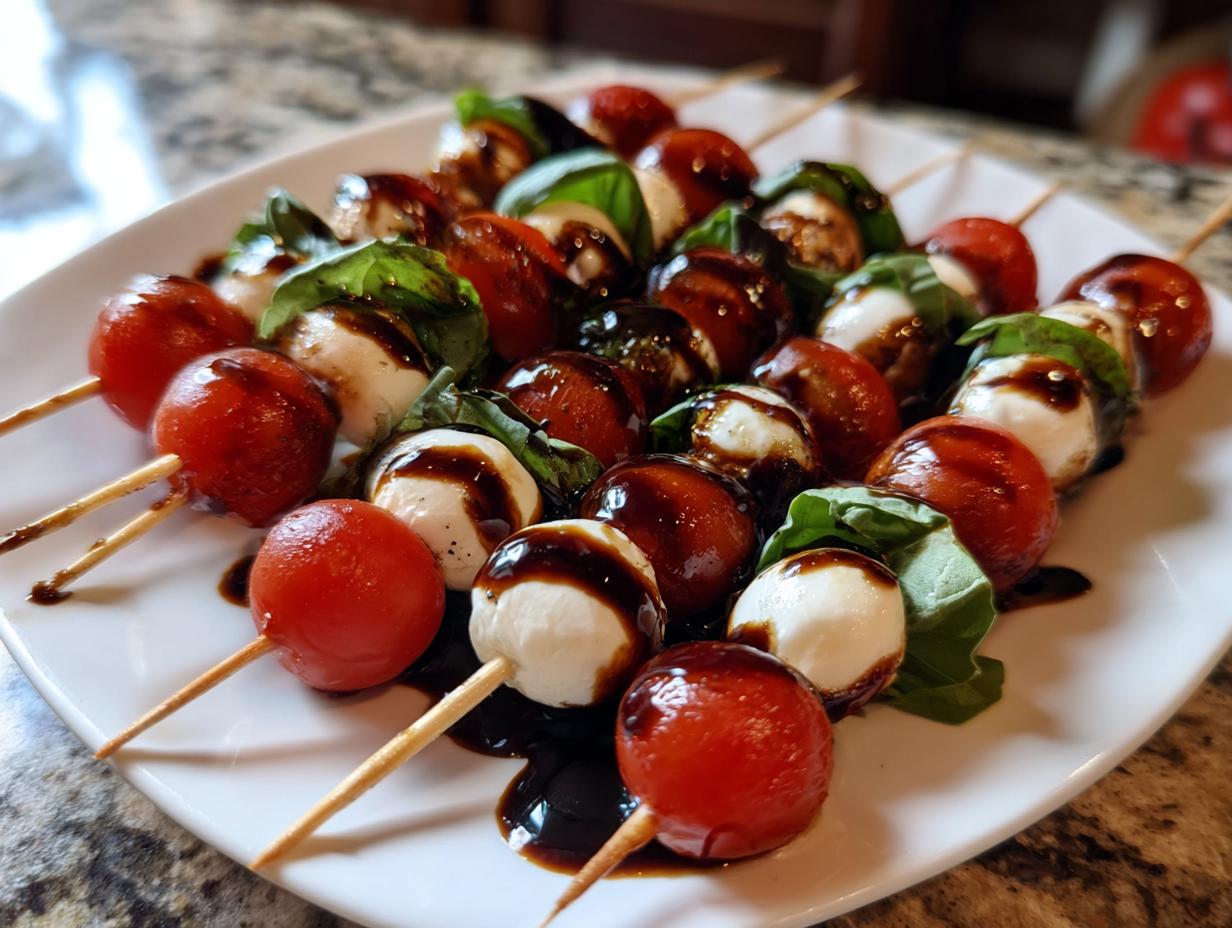 Amazing Mini Caprese Skewers: 10 Minute Recipe