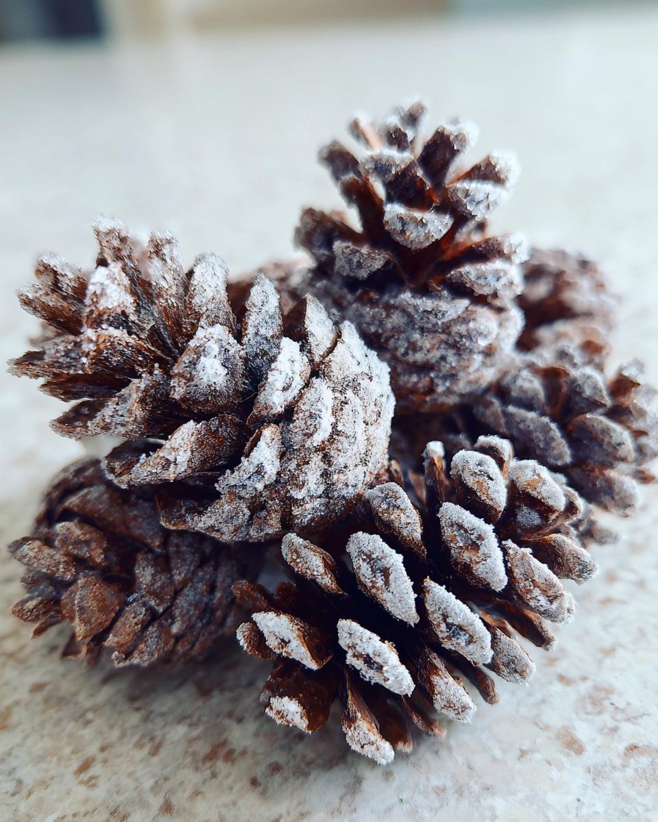 Easy Snow-Flocked Pinecones: 1 Magical Hack