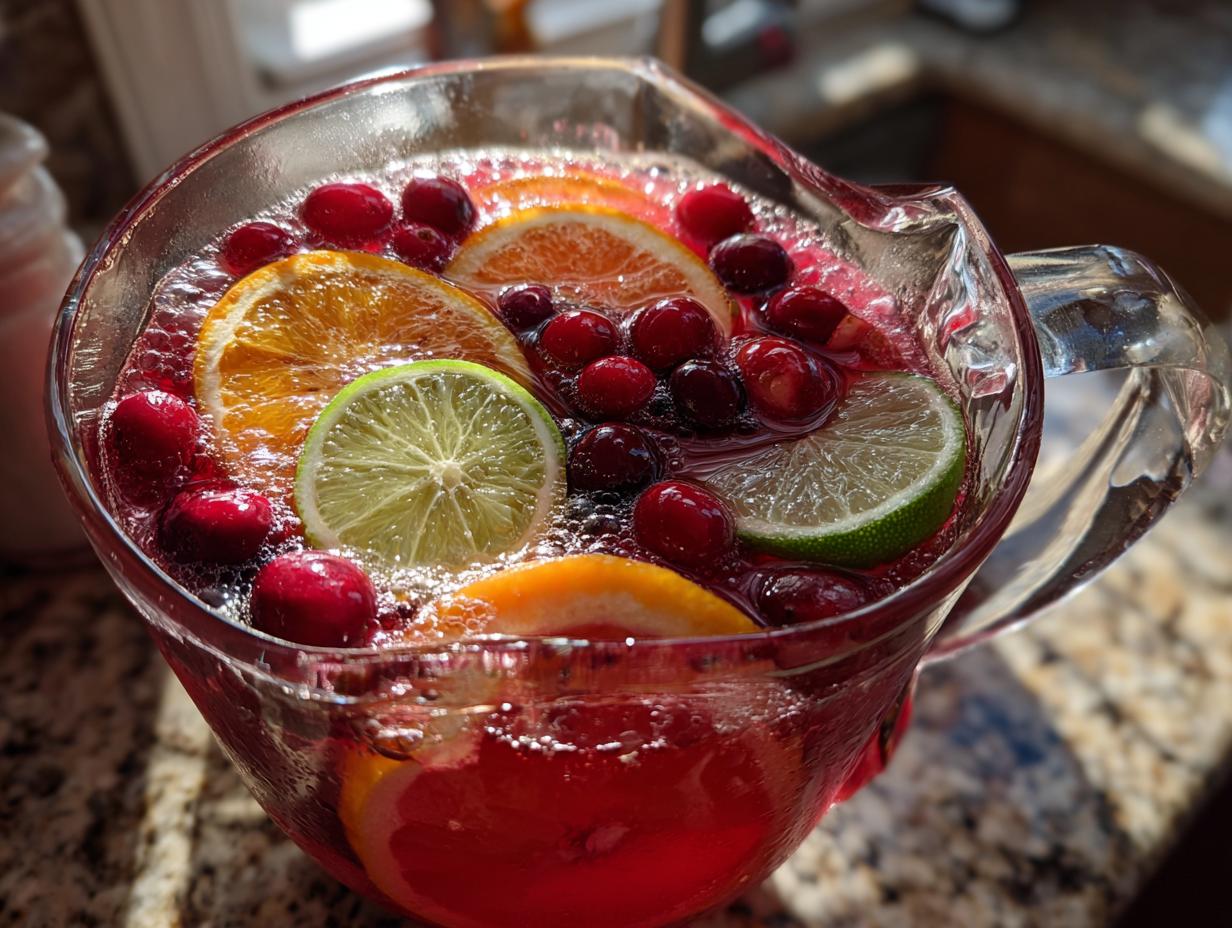 Amazing Sparkling Cranberry Punch: 10 Min Party Drink