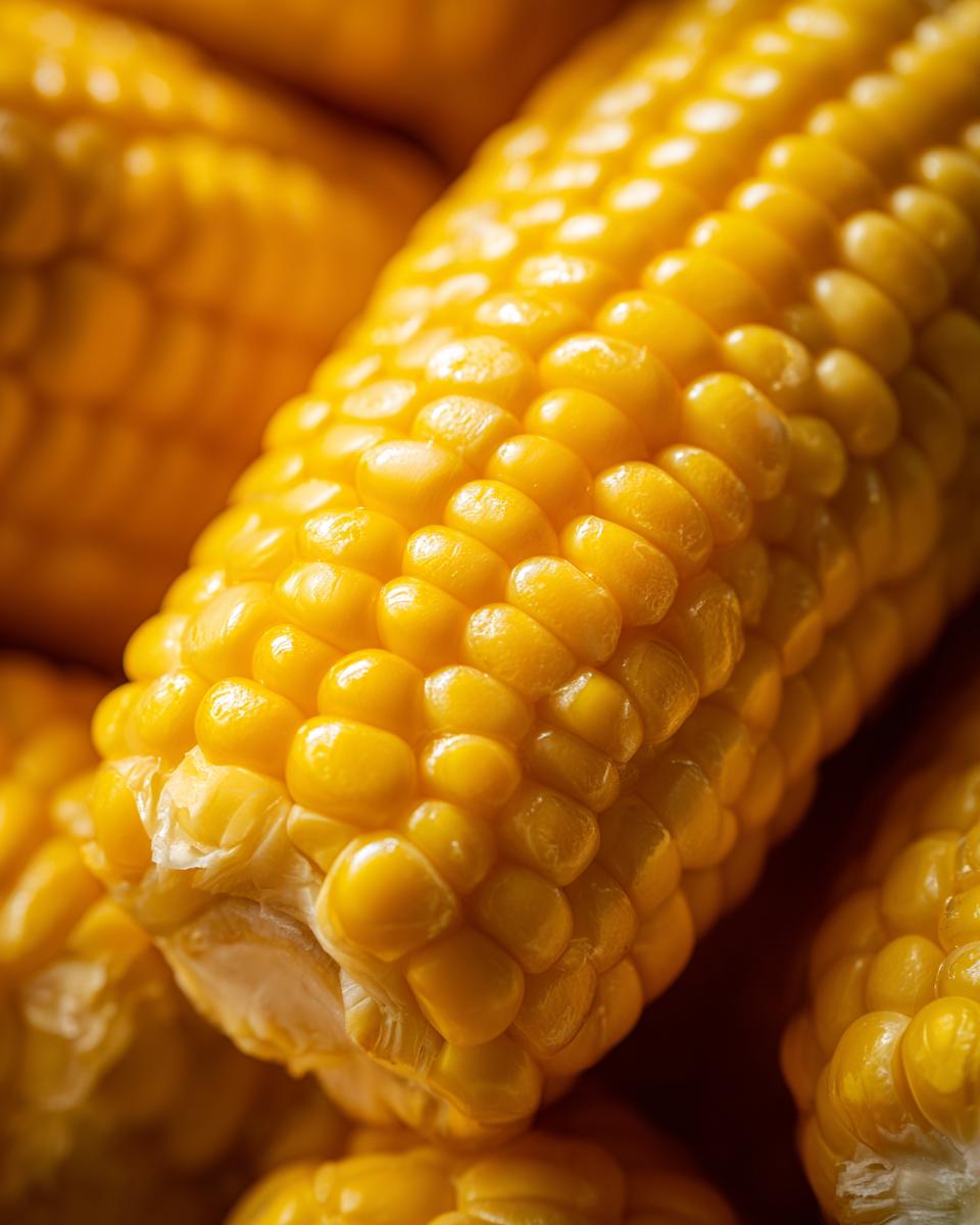 Close-up of fresh, golden sweet corn kernels, perfect for Sweet Corn Chowder.