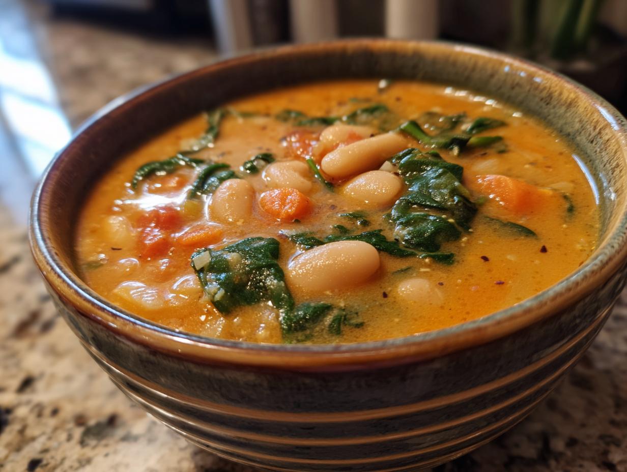 Amazing Tuscan White Bean & Spinach Soup 1 Hour