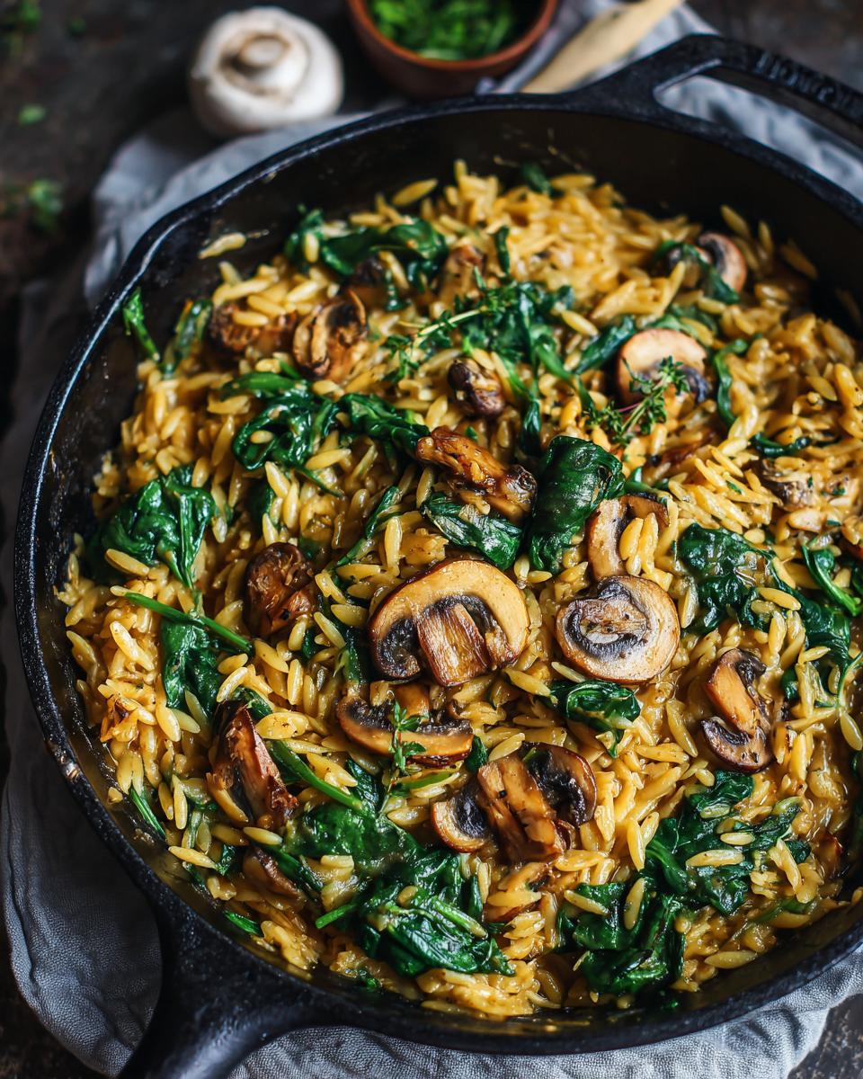 Creamy Spinach & Mushroom Orzo One-Pot: 5 Easy Steps