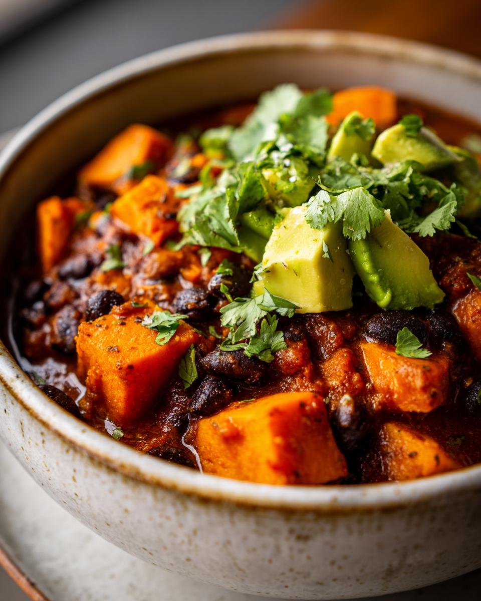 Delicious Sweet Potato & Black Bean Chili (Vegan): 1 Recipe