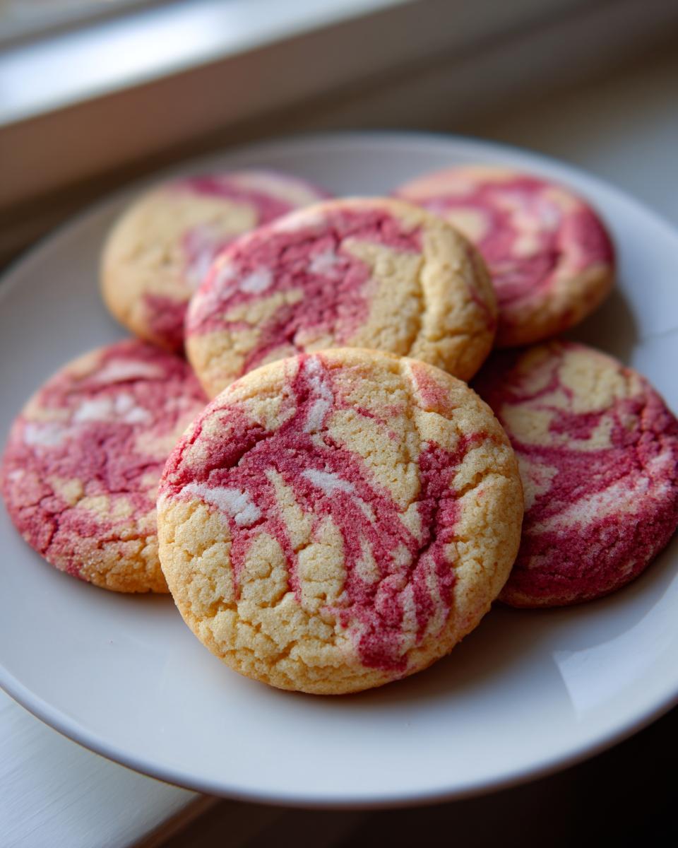 Plate of Valentine's Day swirl cookies, a delicious treat for Valentine's Day.