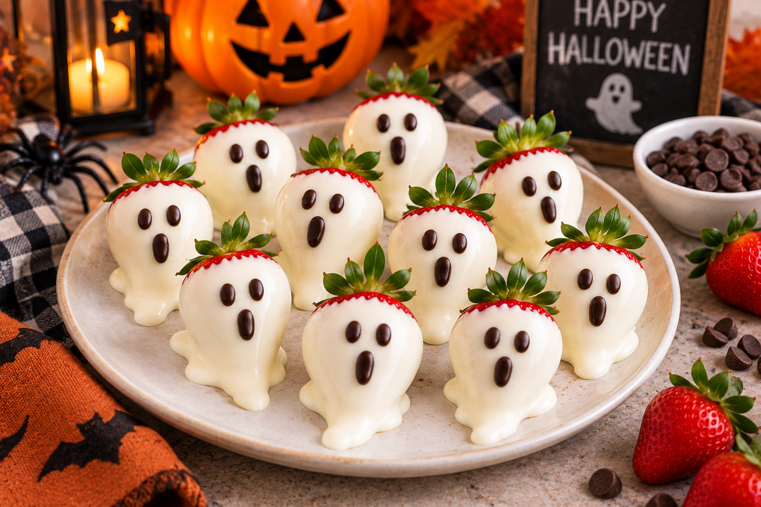 Spooky Strawberry Ghosts: Easy Halloween Dessert Idea